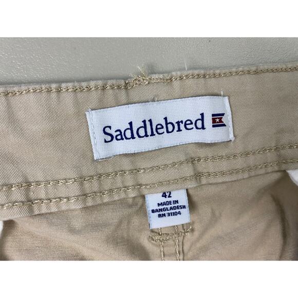 Saddlebred Cargo Shorts Mens 42 Khaki Tan Relaxed Stretch Casual Pockets - Picture 8 of 11